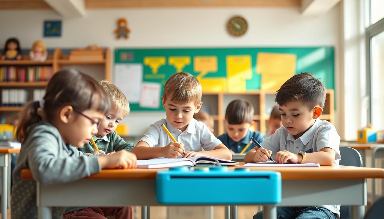 Student using learning strategies while studying